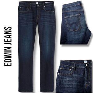 EDWIN Men’s Jace Slim Straight Leg Jeans in the Size 31X32 in Icon Blue Color